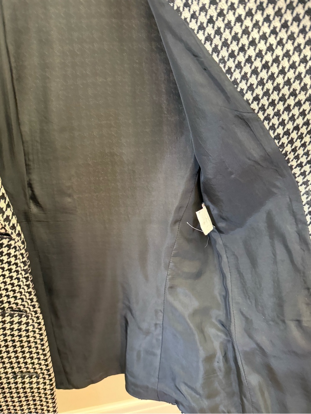 Vintage Perry Ellis Black & White Houndstooth Blazer - Picture 4 of 6